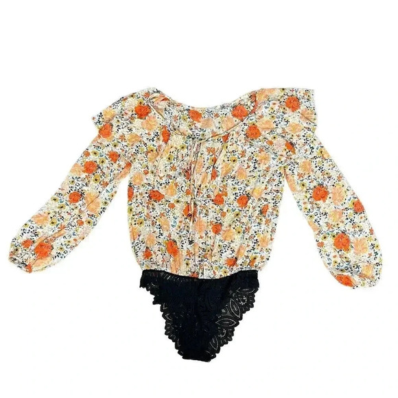 Women's Size Medium‎ Intimately Free People Floral Bodysuit/Blouse - Picture 1 of 6